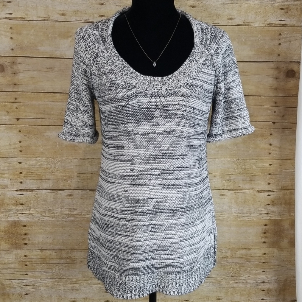 Cabi 973 Marled Pullover Short Sleeve Sweater